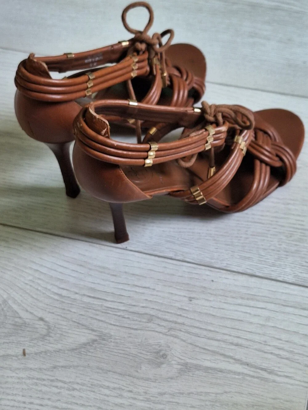 Tory Burch Audrianna Brown Leather heels 9 M